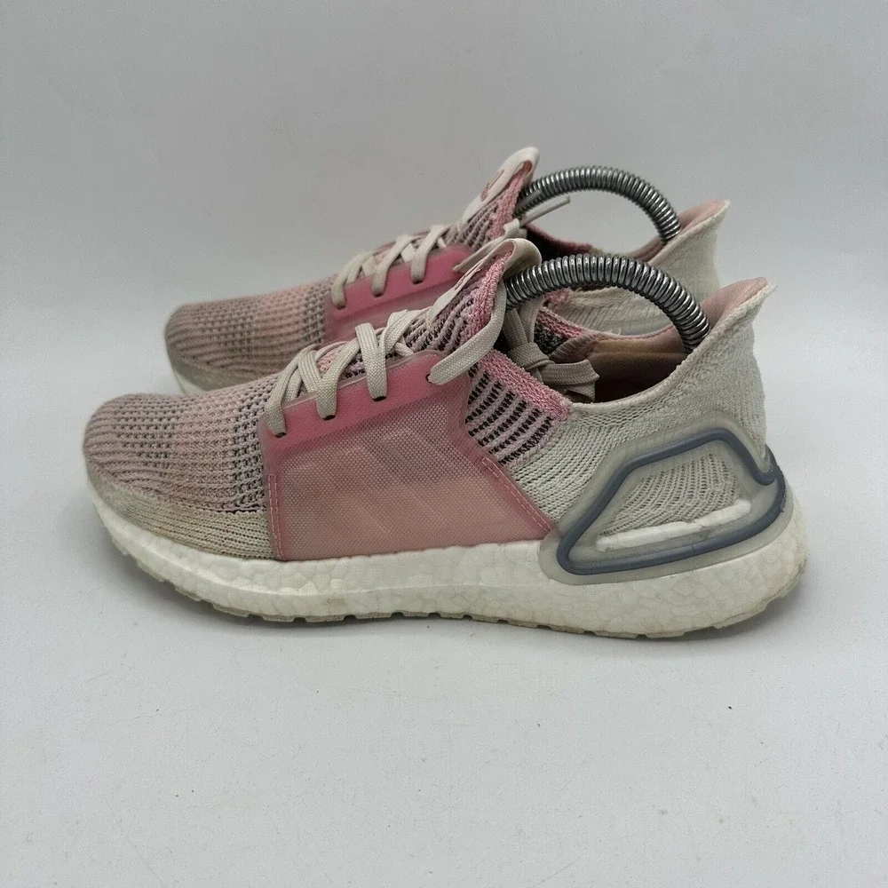 Adidas Ultraboost 19 Sneakers Womens‎ 7 White Pink Running Shoes